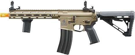 Lancer Tactical Gen 3 Hellion MLOCK 10" Lightweight Durable Polymer M4 Airsoft MLOK AEG w/High Speed Mid Cap with Programmable Trigger (ETU & MOSFET)