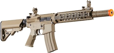 Lancer Tactical Gen 2 SD M4 Polymer (Long Rail)- Full/Semi-Auto Piactinny Rail AEG Rifle with 0.20g BBS, Charger and Battery