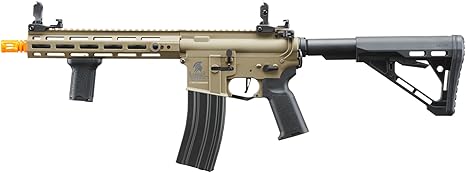 Lancer Tactical Gen 3 Hellion MLOCK 10" Lightweight Durable Polymer M4 Airsoft MLOK AEG w/High Speed Mid Cap with Programmable Trigger (ETU & MOSFET)